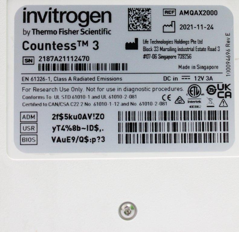 Invitrogen Countess TM 3 Automated Cell Counter Near New Condition Testable