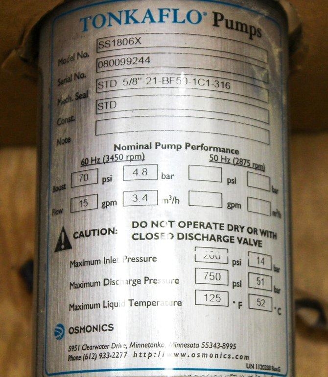 Marathon SS1806X Tonkaflo Circulation Pump 230-460V New Industrial Use