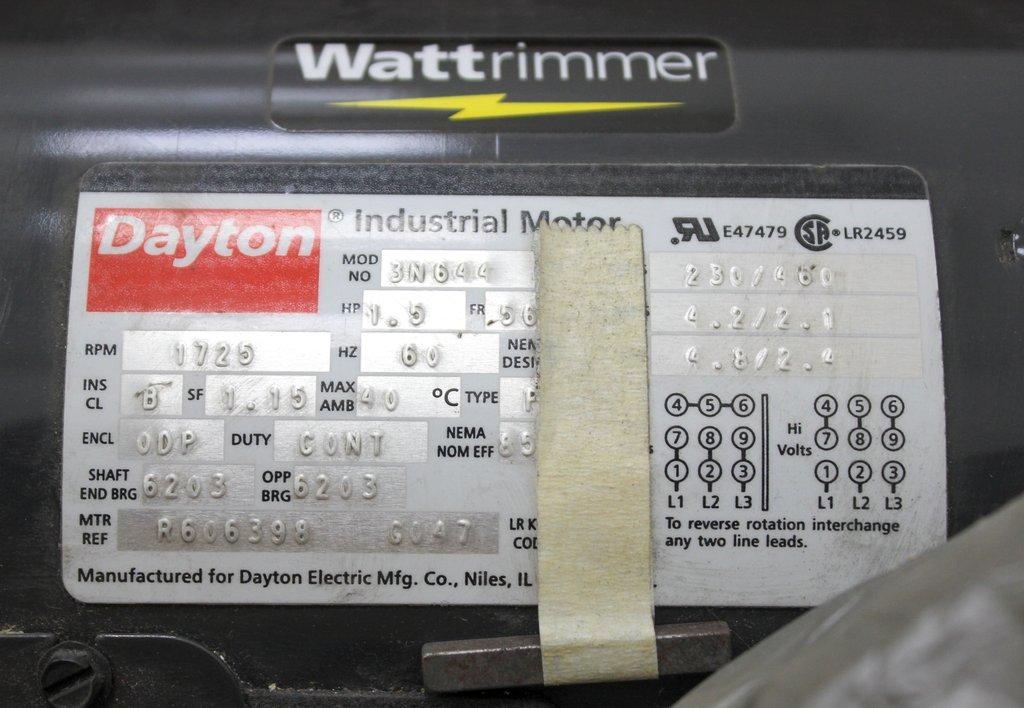 Dayton 3N644 Industrial Motor 6203 - Motor Equipment 1725 RPM - USA