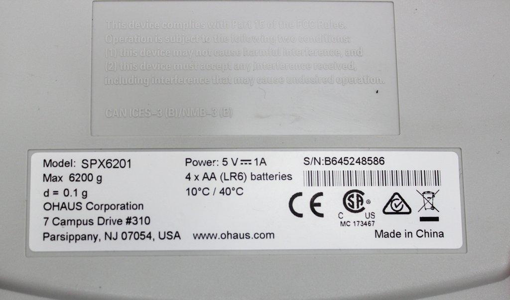 Ohaus SPX6201 Portable Compass Scale Precise Measurement Turn-Key USA 120V 50/60Hz