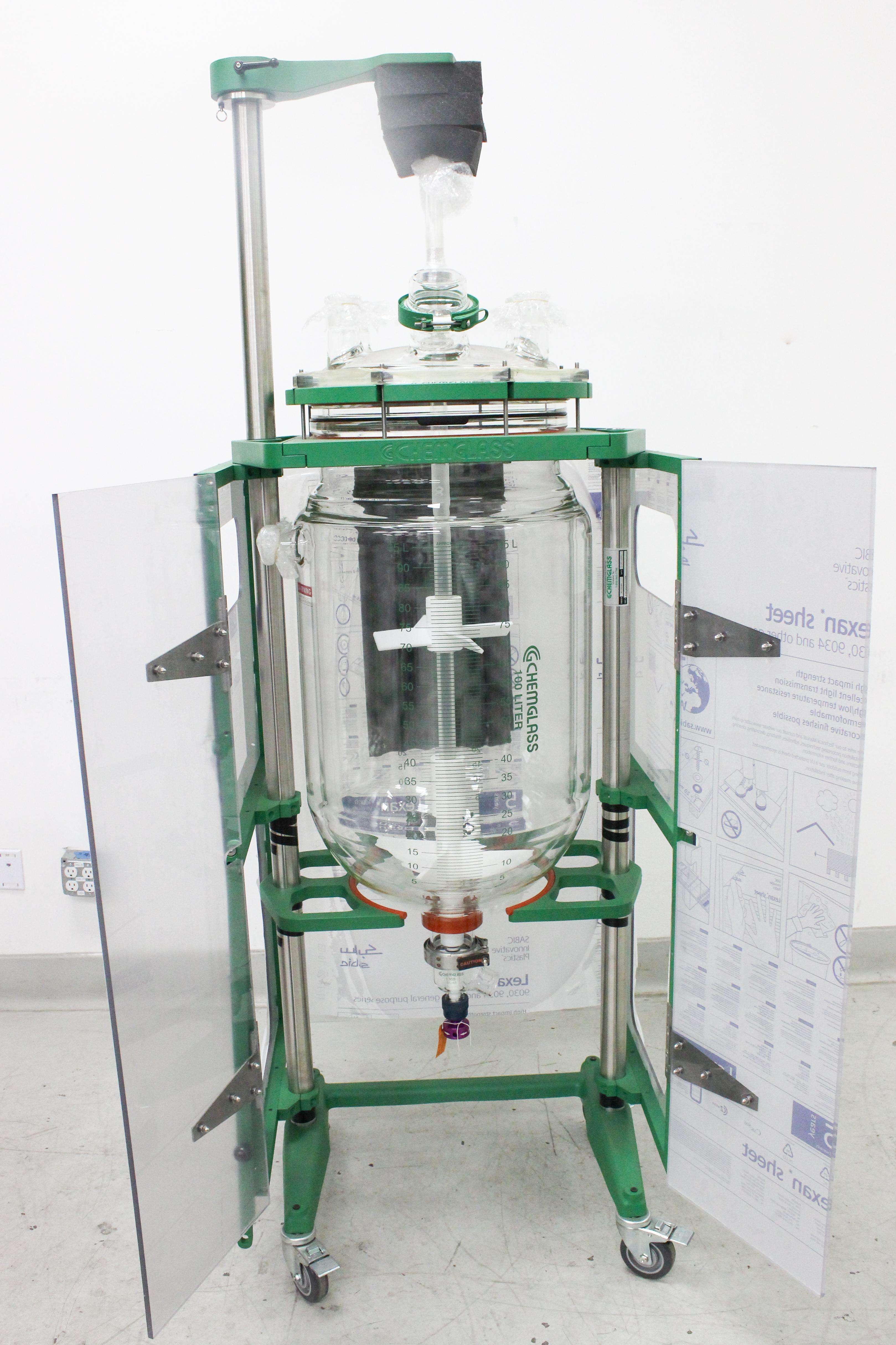 Chemglass 100L Jacketed Process Reactor Glass Vessel System No Motor