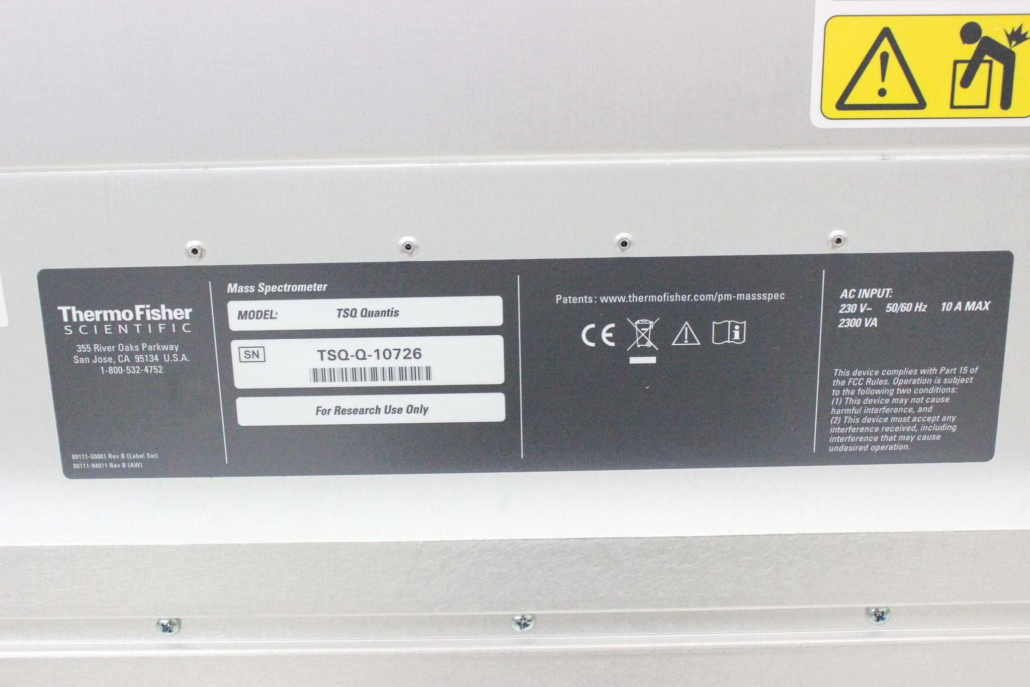 Thermo TSQ Quantis Triple Quadrupole Mass Spec with Vacuum Pump & Sensitivity