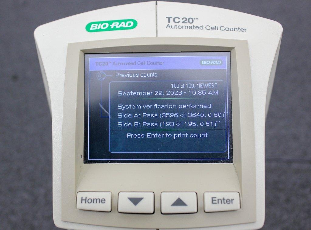 BIO-RAD TC20 Automated Cell Counter G Compatibility 120V Laboratory Use
