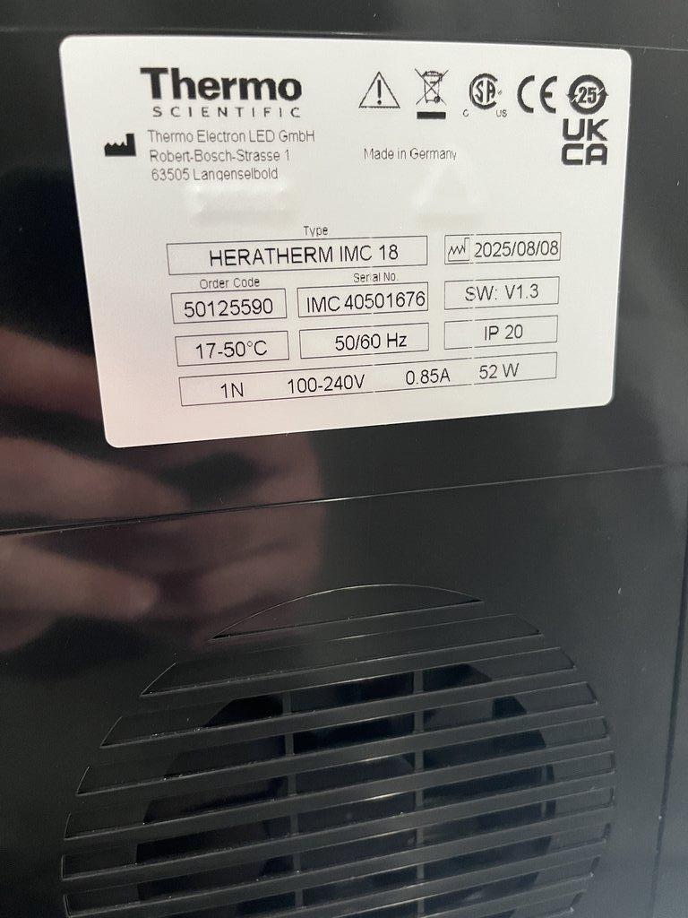 Thermo Heratherm IMC 18 Incubator Laboratory Equipment Good Condition Unit
