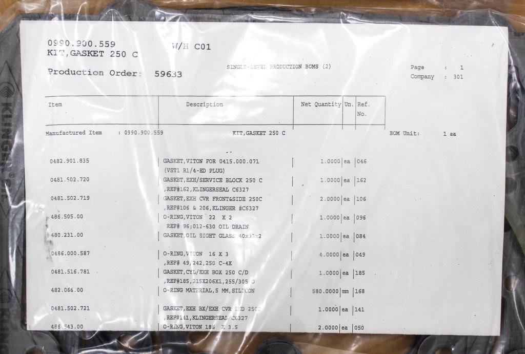 Busch 0993.900.558 Kit Overhaul 250 C Accessory - U.S. Manufactured