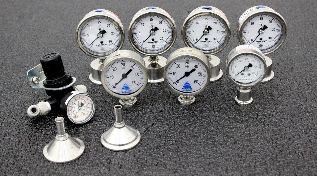 Ashcroft High-precision Pressure Gauges Set of 8 Accessories Excellent Condition