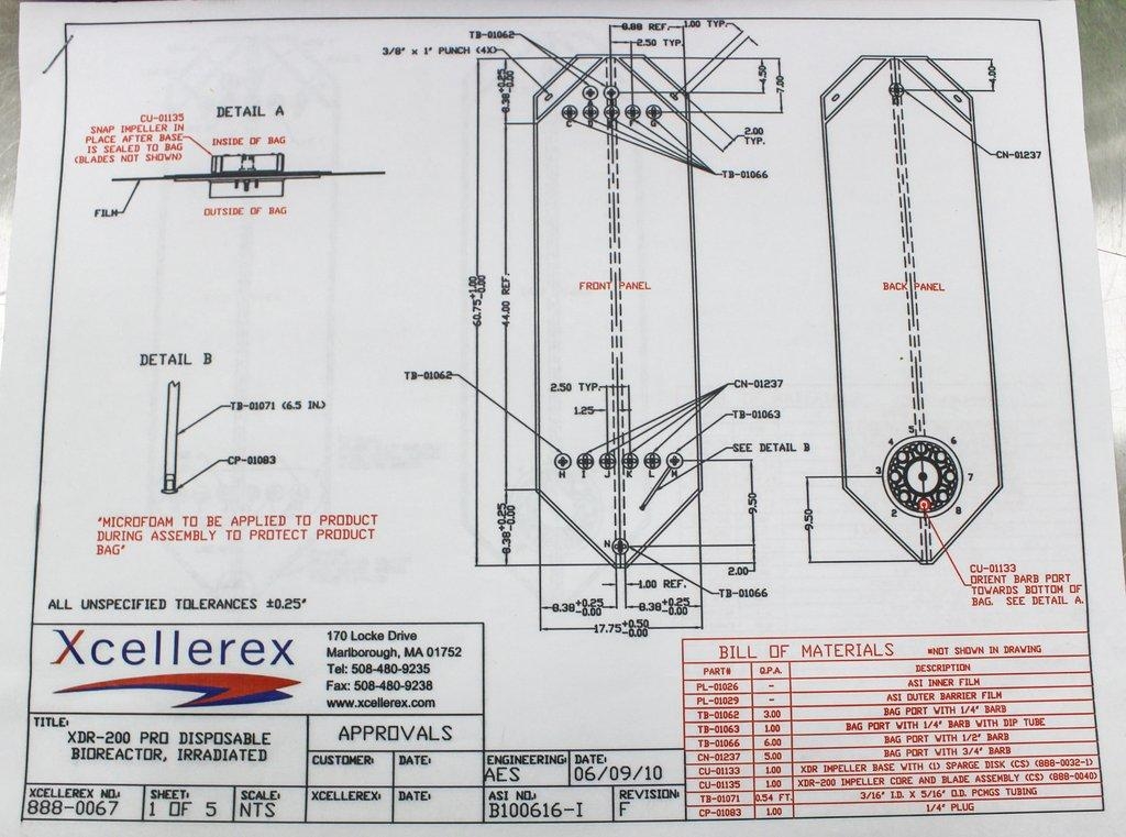 Xcellerex XDR-50 Sub Bioreactor CP-50L Control Panel Pumps USA Made 2010 Model