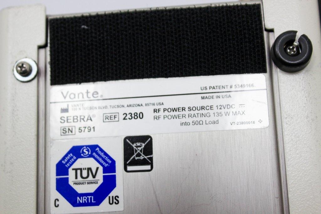 Vante SEBRA 2380 RF Tube Sealer Blood Processing 12VDC Compact 2 Sec Seal