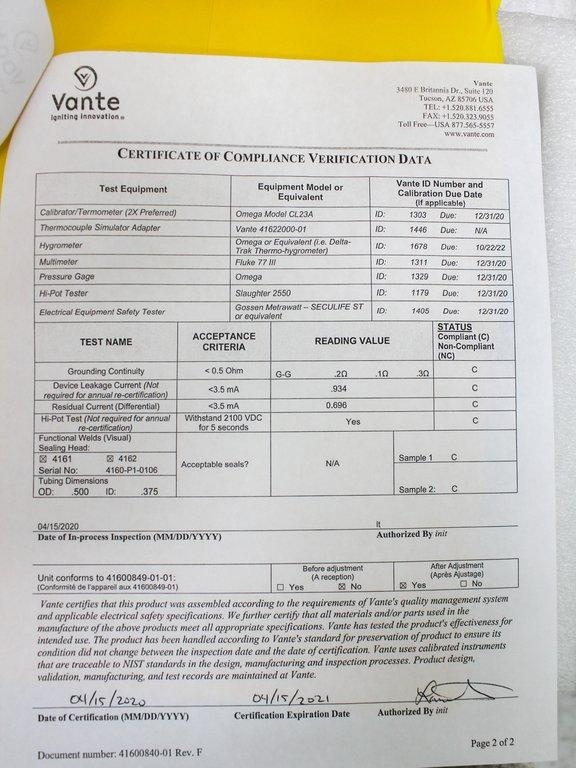 Vante 4160 Tube Sealer With Thin Sealing Head New Lab Equipment