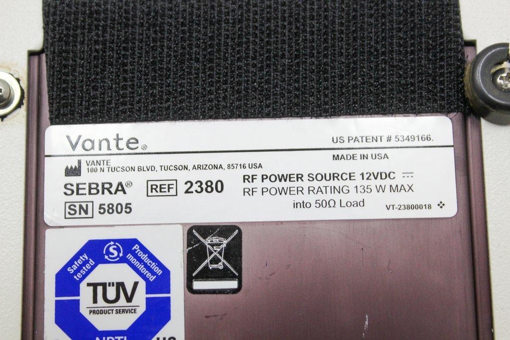 Vante SEBRA 2380 RF Power Source Sealer for Lab Blood Processing 12VDC USA