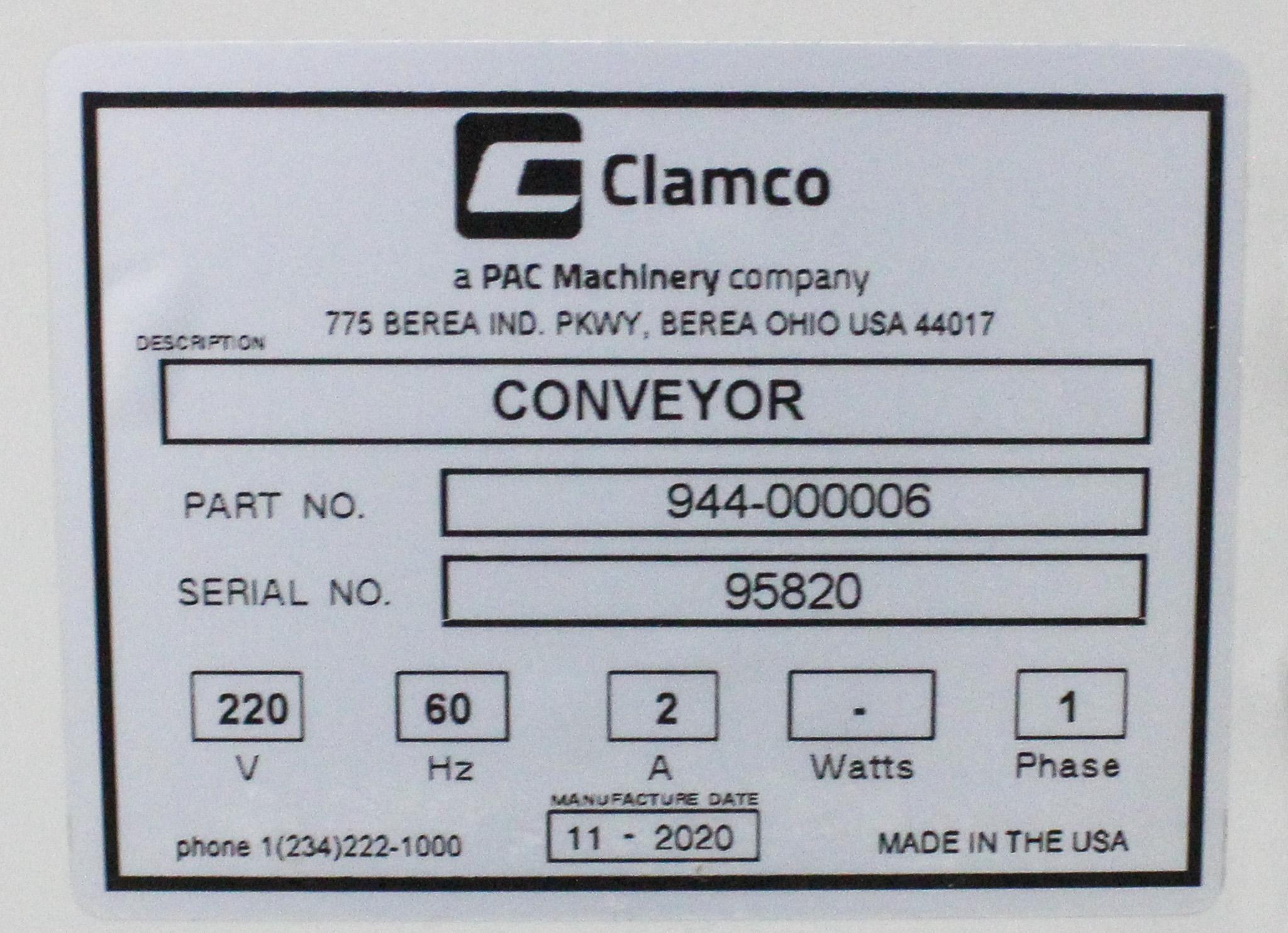 Clamco 820 Heat Shrink Tunnel Packaging Equipment 220V 60Hz Excellent Condition