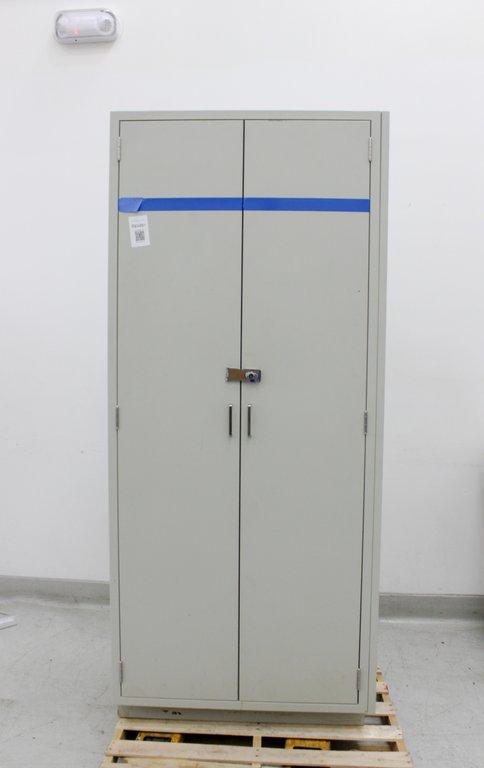 Hanson Tall Cabinet Storage Double Doors Removable Shelves 4-Shelf Capacity