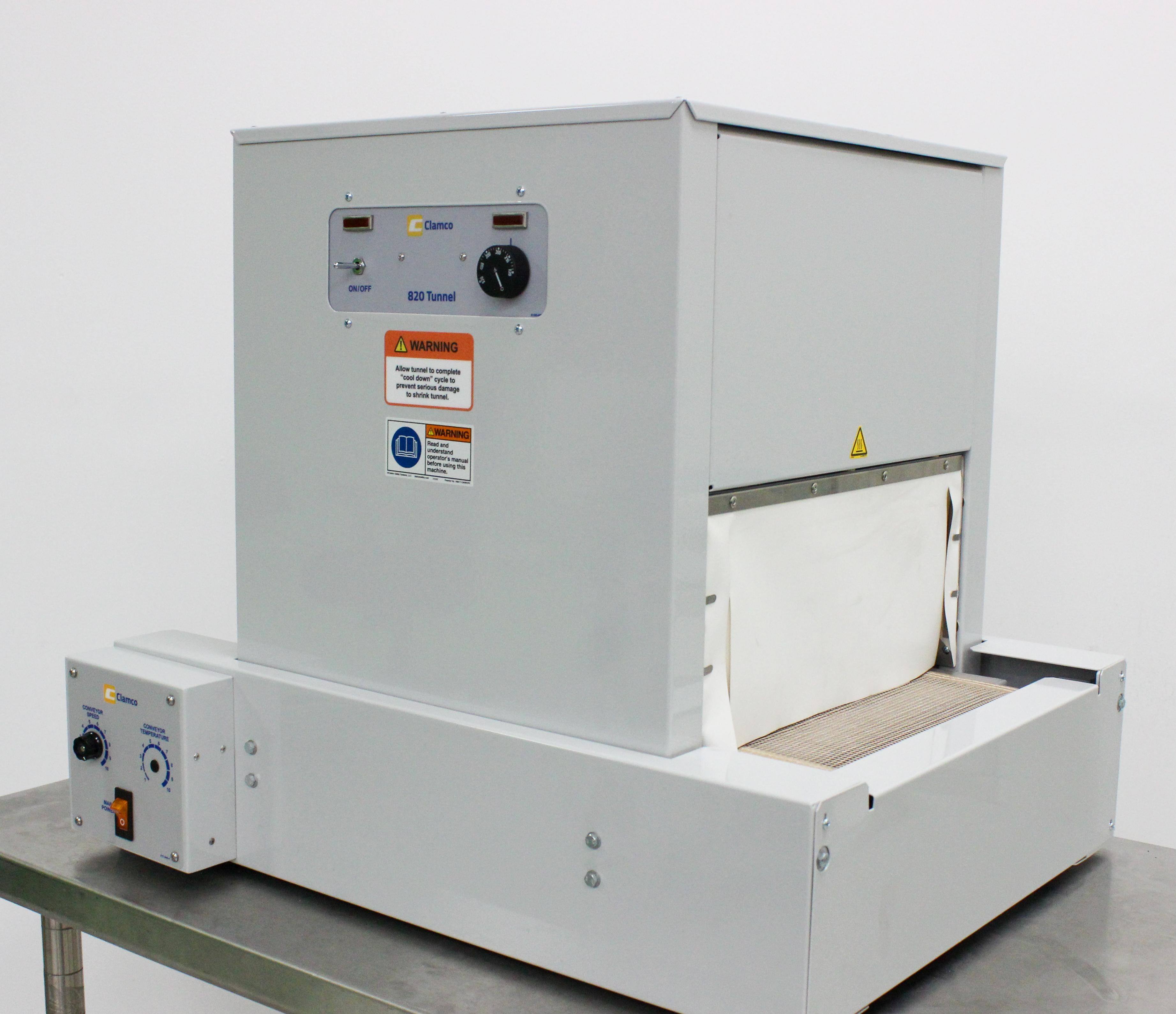 Clamco 820 Heat Shrink Tunnel Packaging Equipment 220V 60Hz Excellent Condition