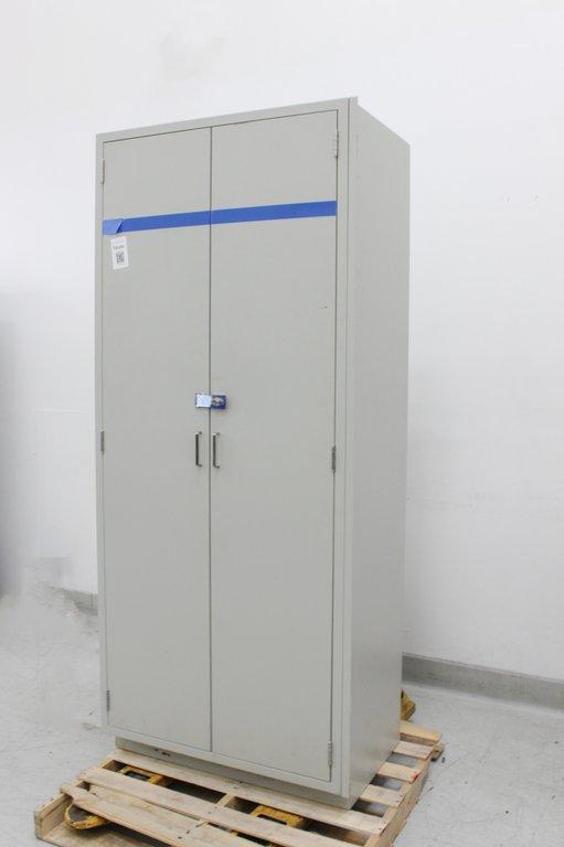 Hanson Tall Cabinet Storage Double Doors Removable Shelves 4-Shelf Capacity