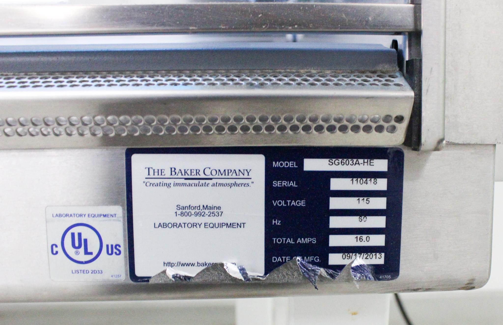 Baker SG603 HEPA Biosafety Cabinet Class II A2 with Airflow Control 2013