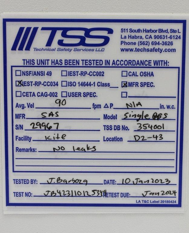 Sentry Air Systems Winged Sentry HEPA Filter Fume Extractor SAS-200 Used
