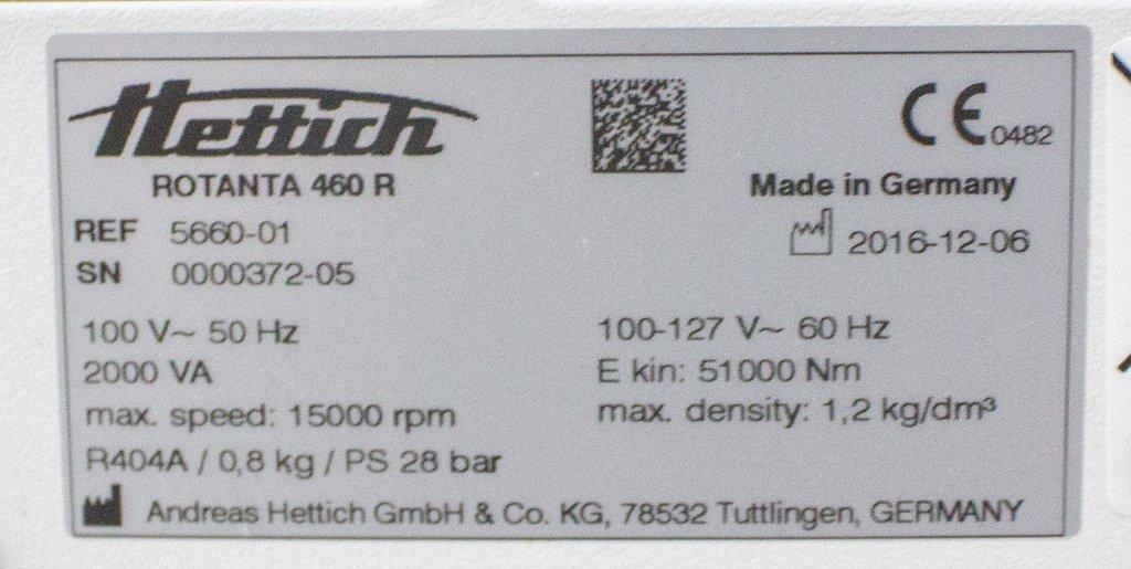 Hettich Rotanta 460 R Centrifuge Non-Working Spare Parts Unit