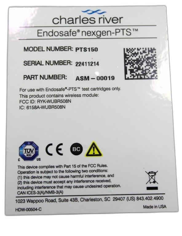 Charles River Endosafe nexgen-PTS150 Portable Test System 120V