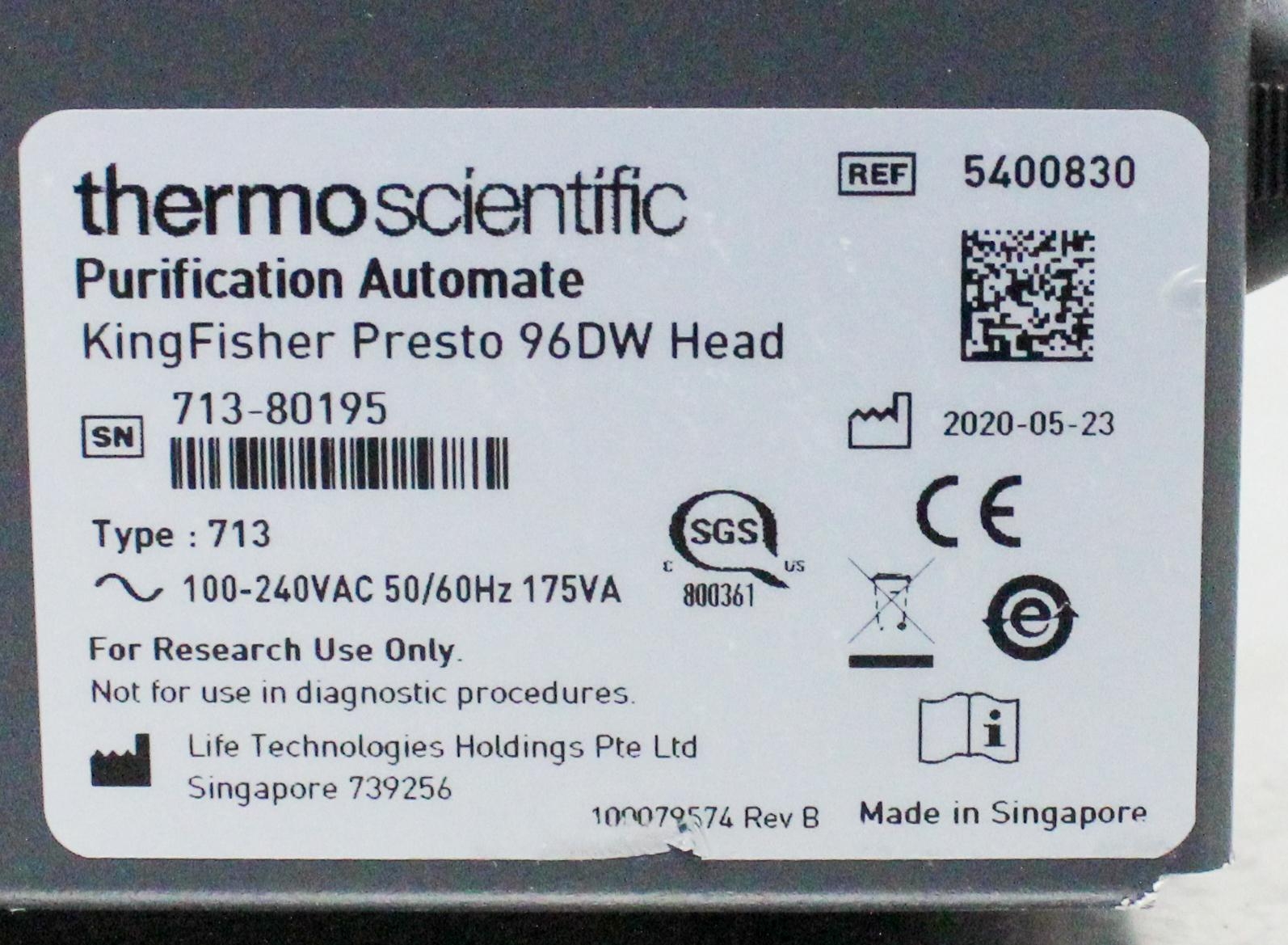 Thermo KingFisher Presto 96DW Automated High Throughput Purification System