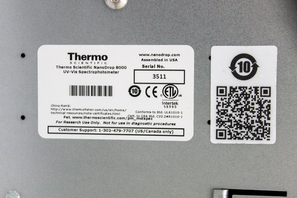 Thermo NanoDrop 8000 UV-Vis Spectrometer Multi-Well High Throughput