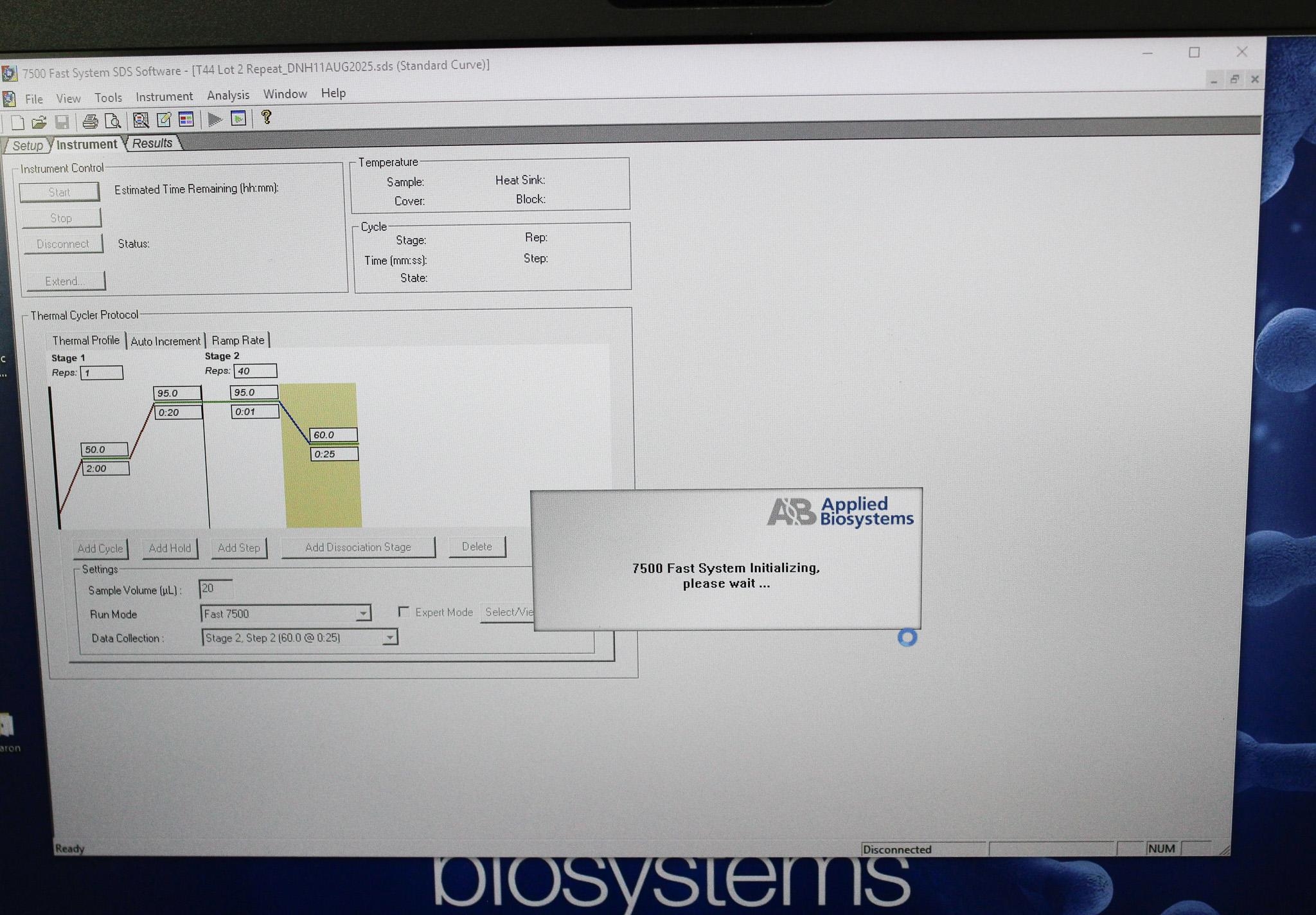 ABI 7500 Fast Real-Time PCR Thermal Cycler 96-Well Fast Results Includes Software