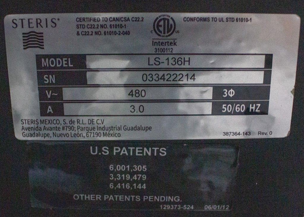 Steris LS-136H AMSCO 630LS Medium Steam Sterilizer Autoclave