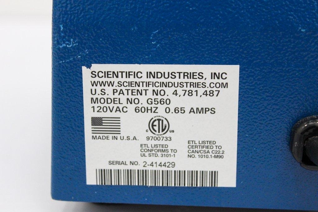 Scientific Industries Vortex Genie 2 Model G-560 Mixer 120V 50Hz/60Hz Identified Unit