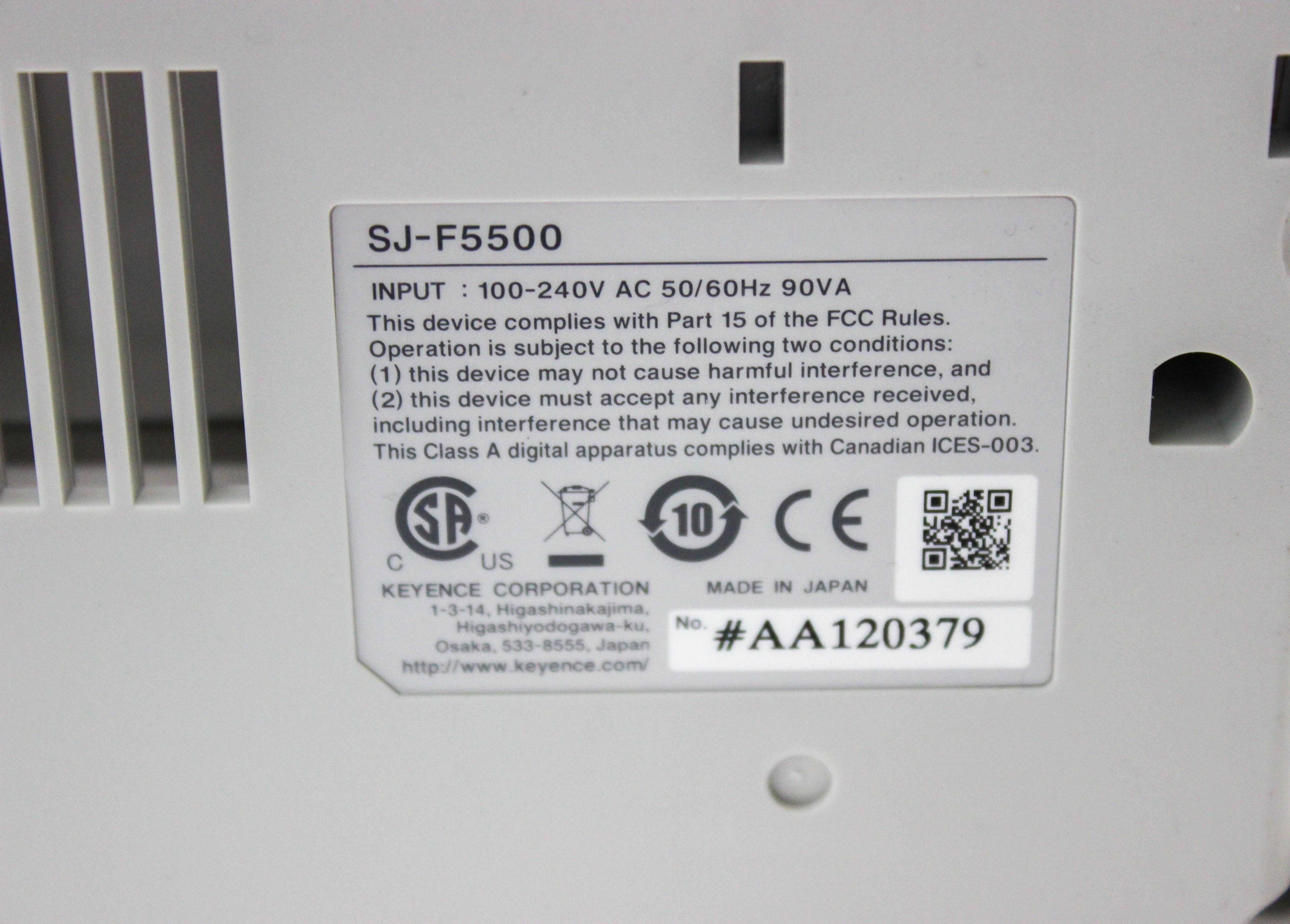 Keyence SJ-F5500 Static Eliminator High-speed Pulse AC Wide-area 0.6s