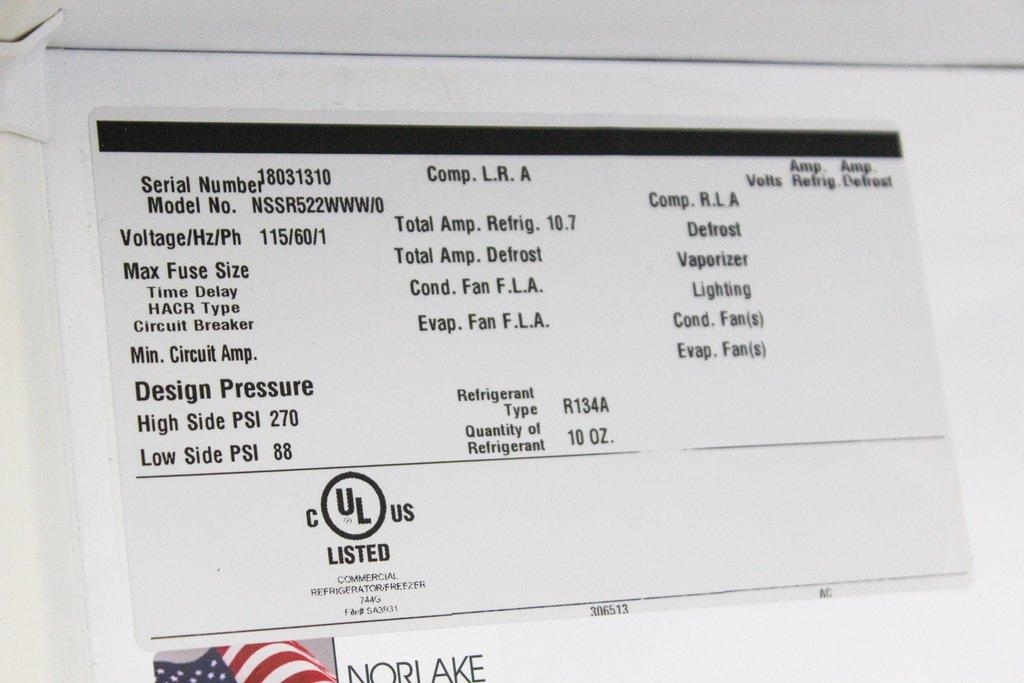 Norlake Scientific NSSR522WWW/0 52 cu ft Laboratory Refrigerator/Defrost 2-10C