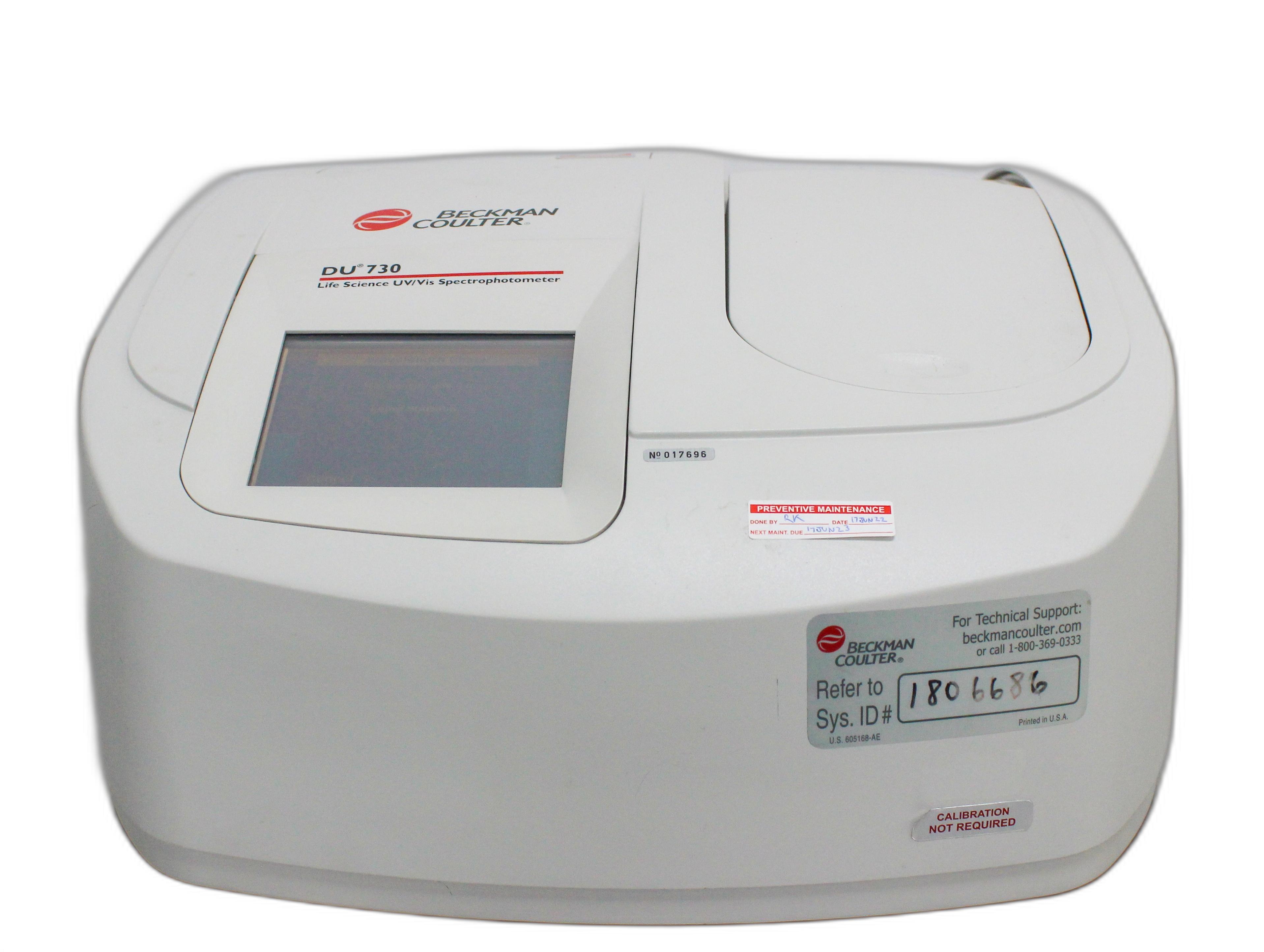 Beckman Coulter DU 730 Spectrophotometer UV Vis Protein DNA Analysis