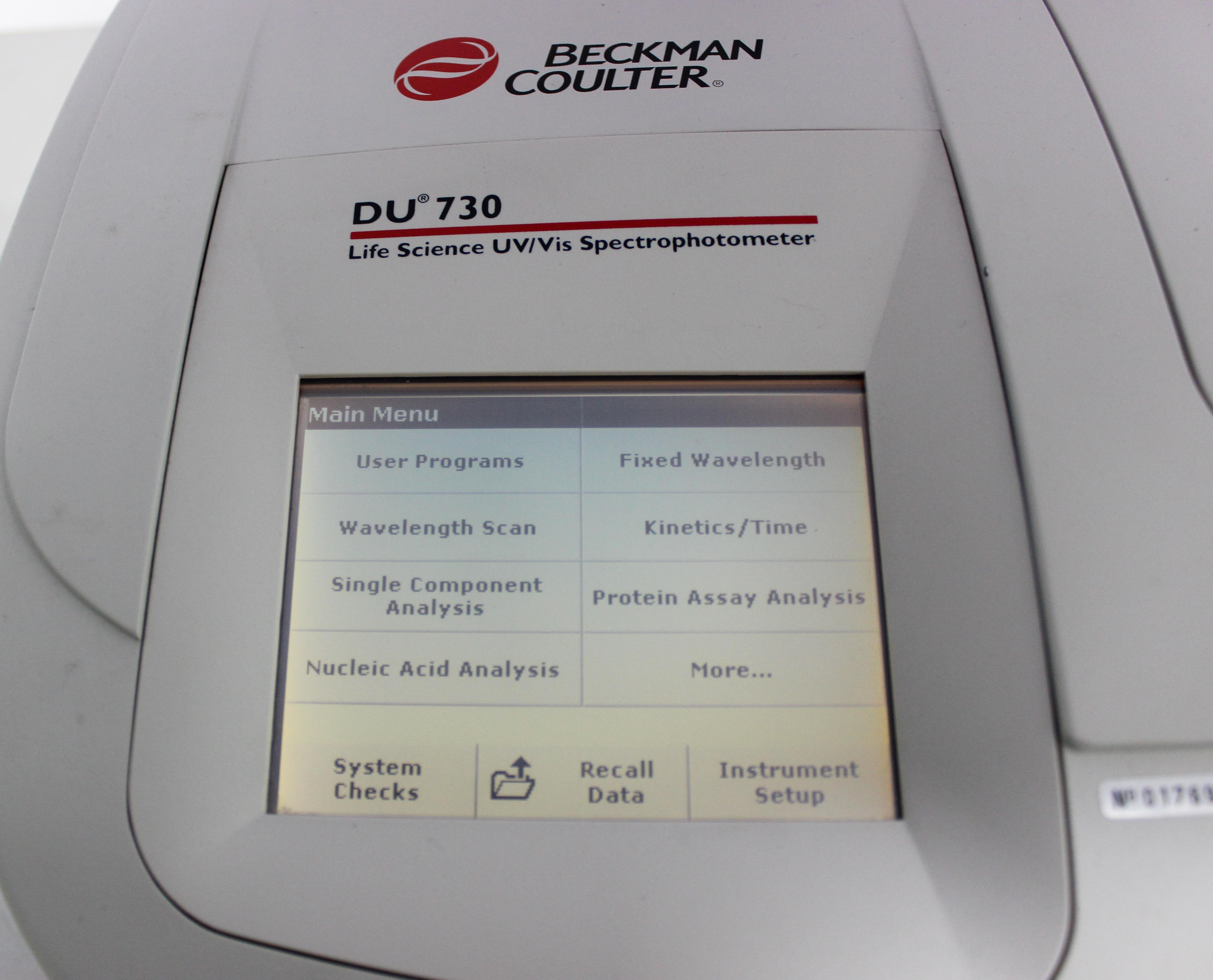 Beckman Coulter DU 730 Spectrophotometer UV Vis Protein DNA Analysis
