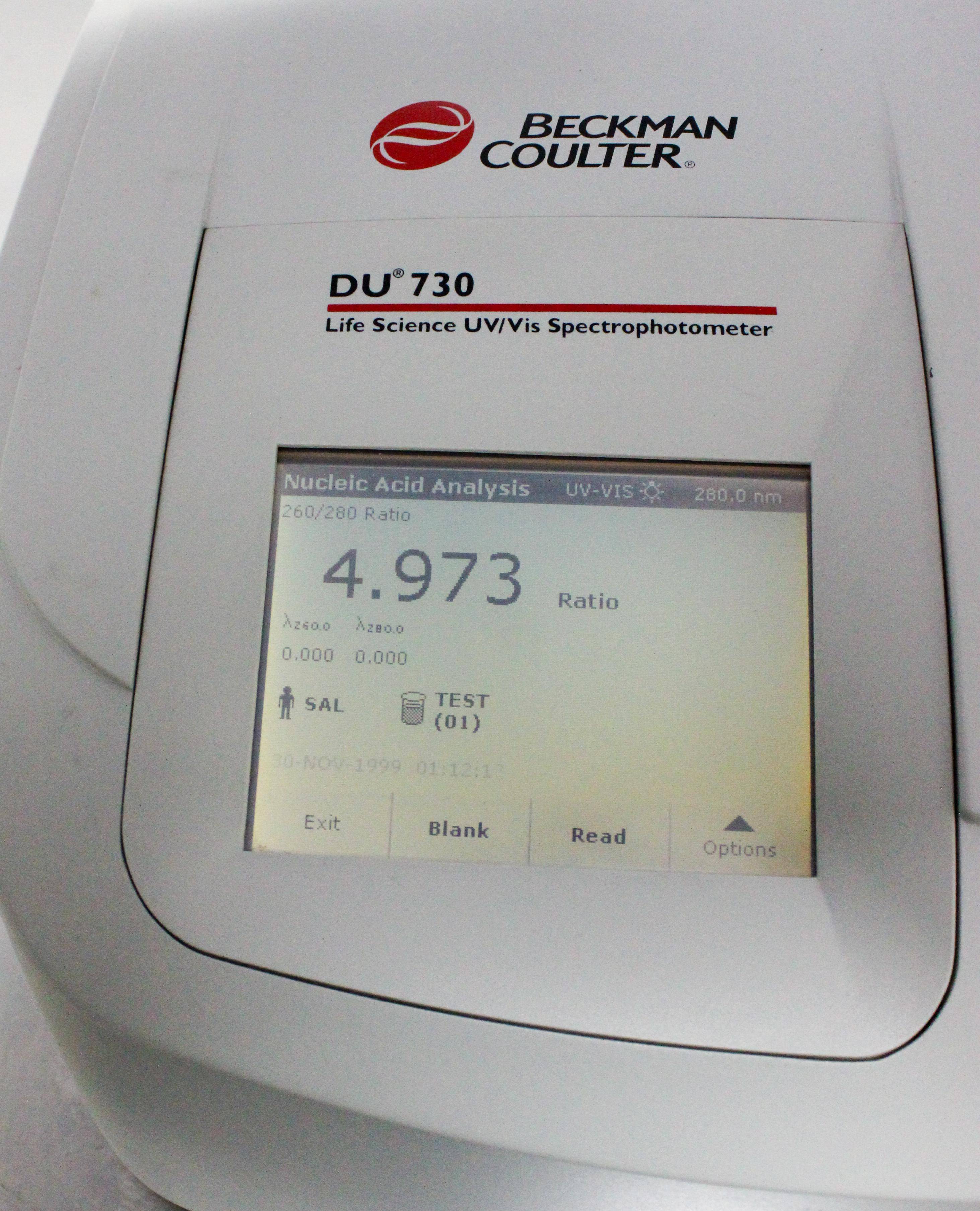 Beckman Coulter DU 730 Spectrophotometer UV Vis Protein DNA Analysis