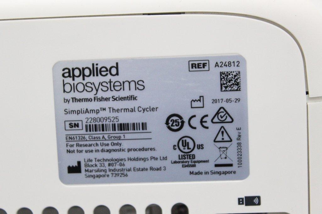 ABI SimpliAmp Thermal Cycler A24812 PCR Standalone 2017 100-240V Input