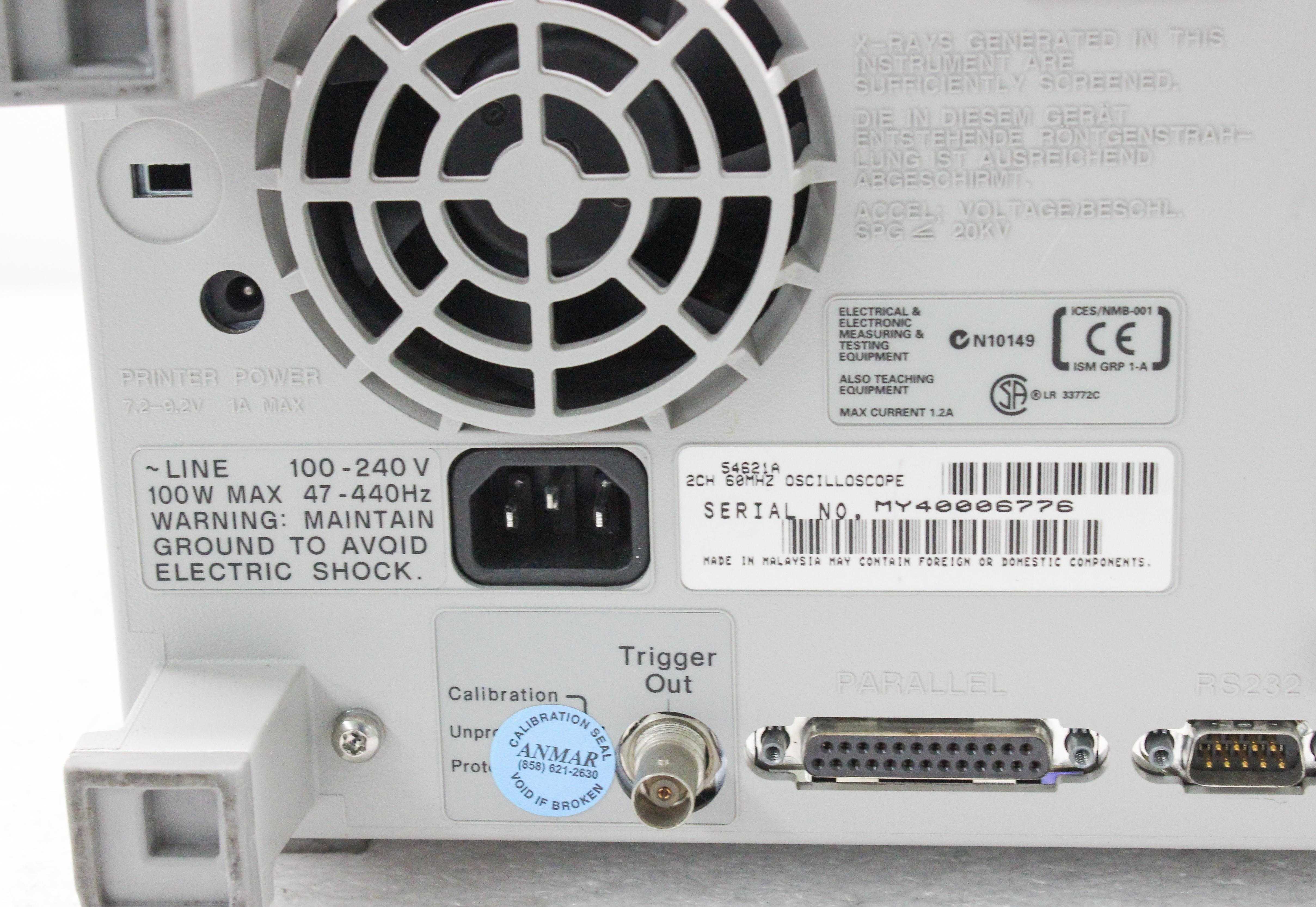 Agilent 54621A Oscilloscope Testing Equipment 2-Ch 60MHz 200MSa/s Real-time