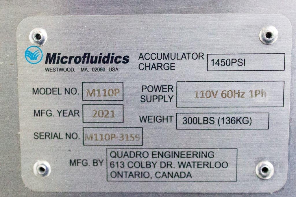 Microfluidics M-110P Homogenizer Benchtop High Shear Processor 300ml Reservoir