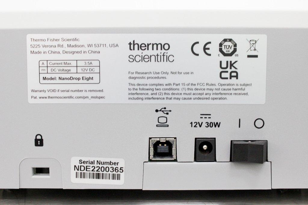Thermo NanoDrop Eight Spectrophotometer UV-Vis Analysis 120V 50/60Hz 10lb