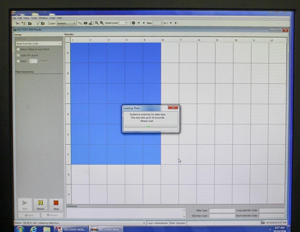 MSD 1201 Meso Sector S 6000 Immunoassay Analyzer High Sensitivity Inc Computer