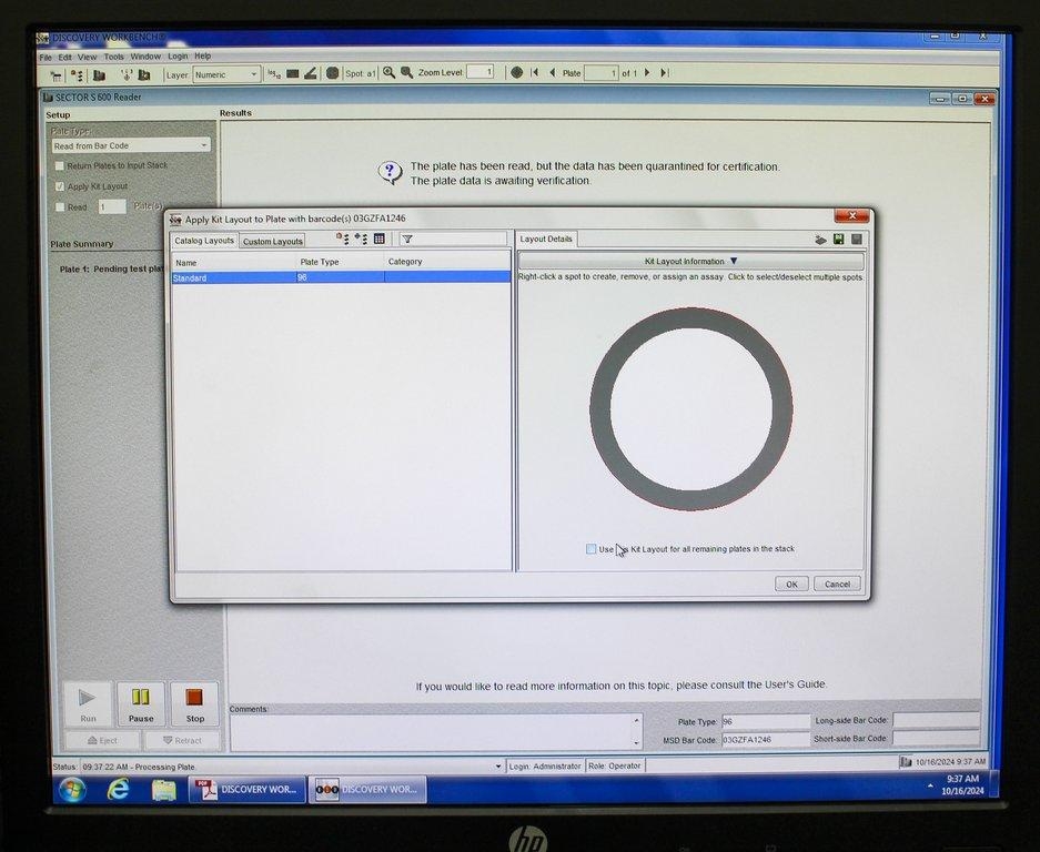 MSD 1201 Meso Sector S 6000 Immunoassay Analyzer High Sensitivity Inc Computer