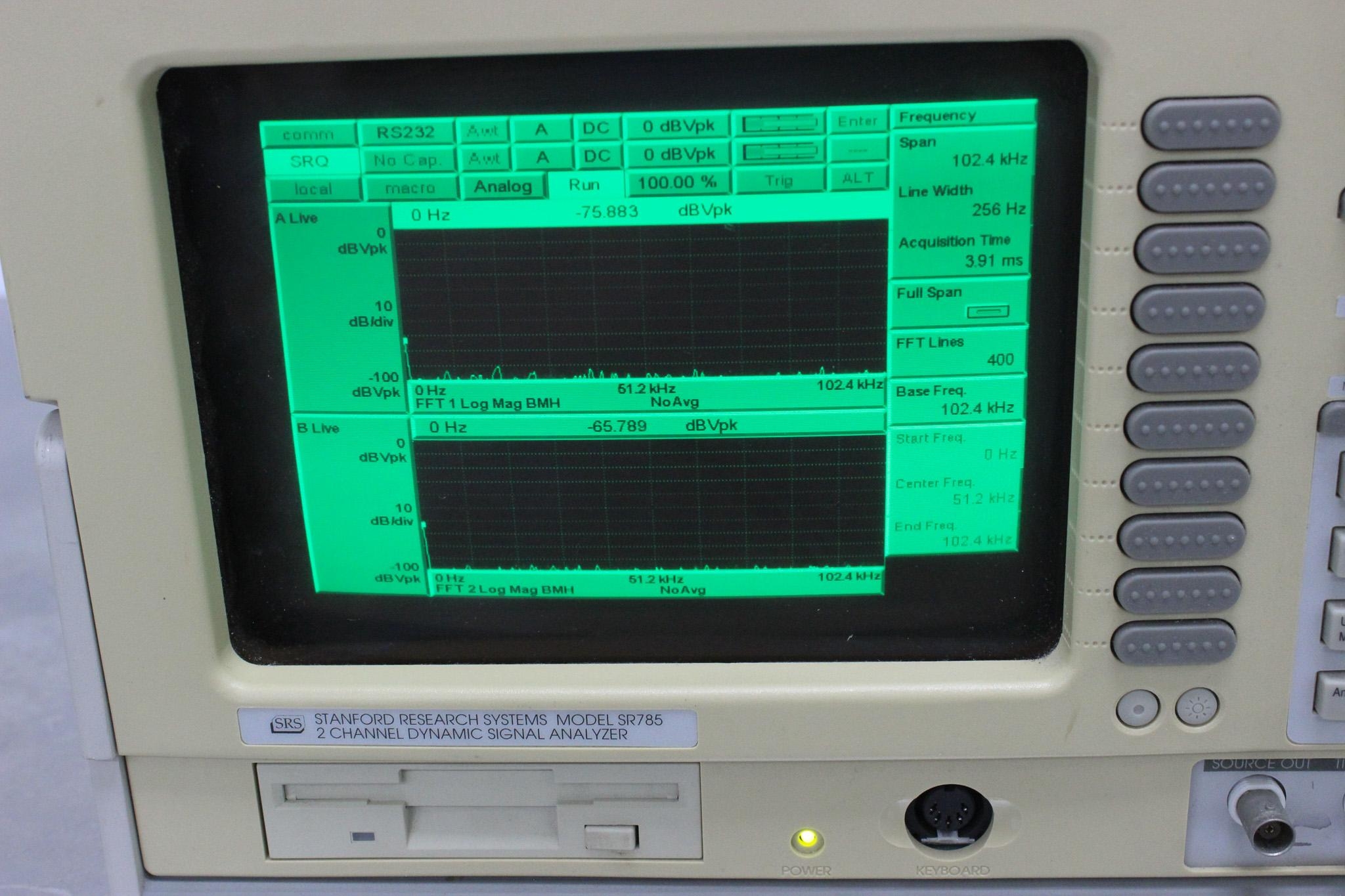 SRS SR785 Dual-Channel Dynamic Signal Analyzer 90dB Range FFT Acoustic Tests