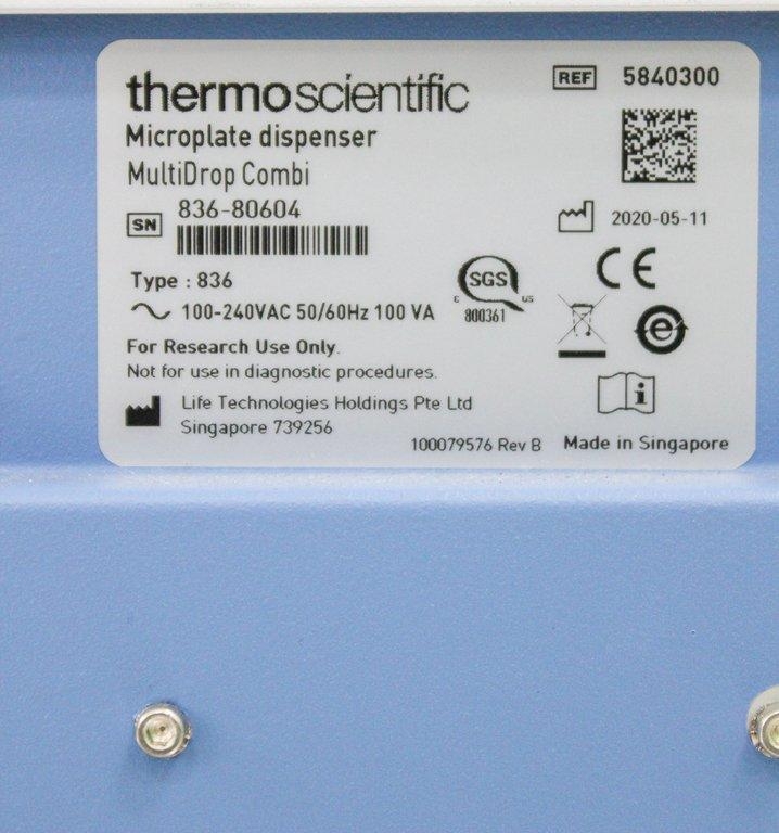 Thermo Scientific Microplate Dispenser MultiDrop Combi Type 836 Ref 5840300