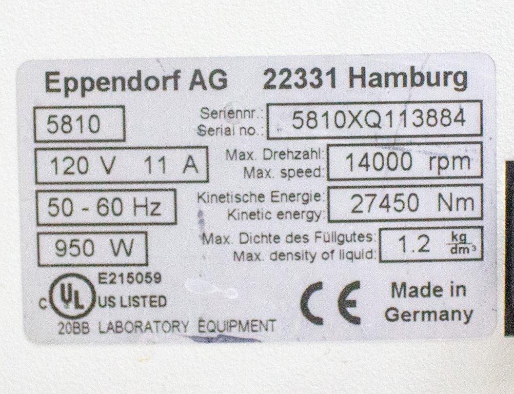 Eppendorf 5810 Benchtop Centrifuge 3L 14000 RPM Variable Rotors