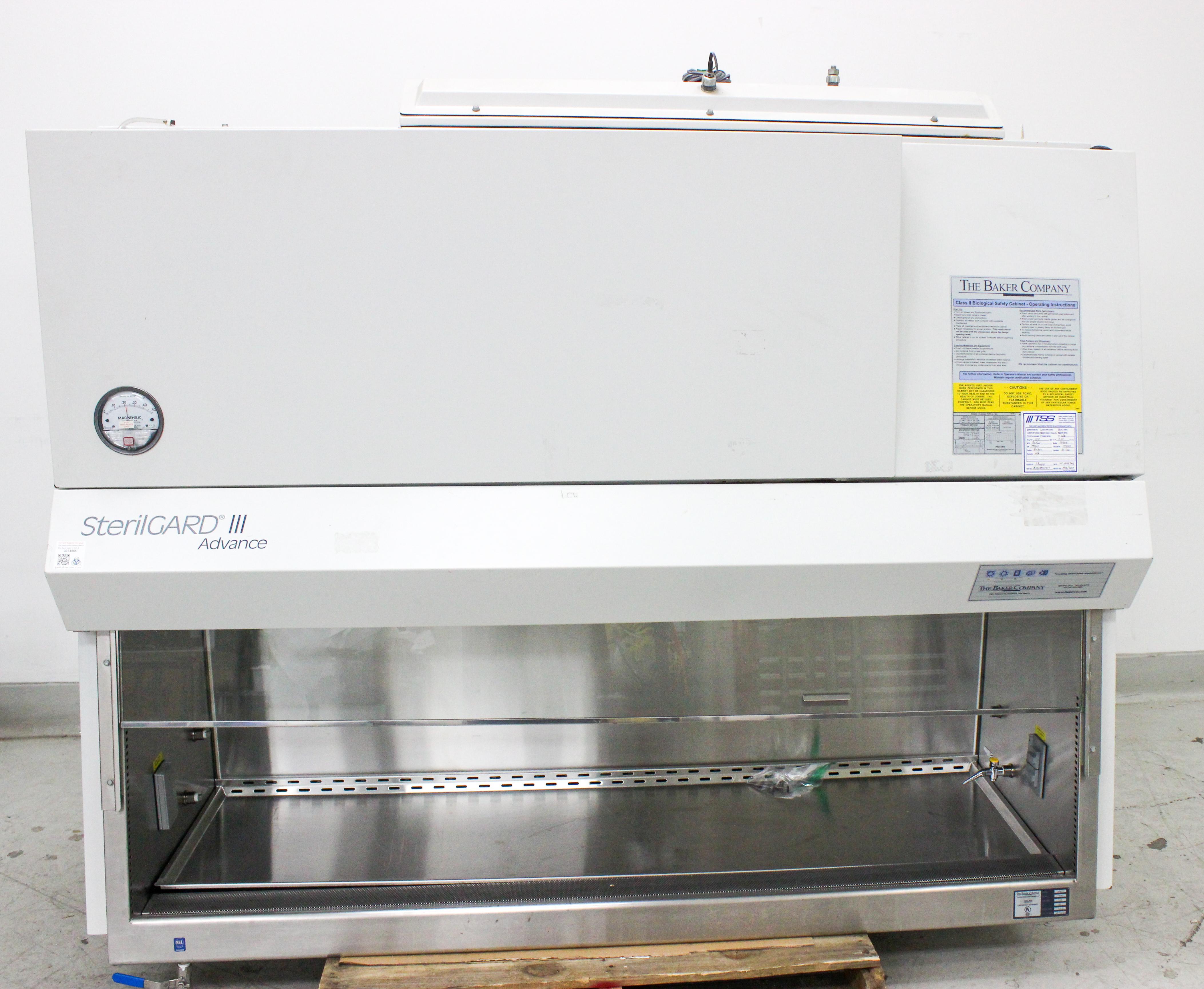 Baker SG603 Biosafety Cabinet Class II UV Decontamination No Stand Fair 2003
