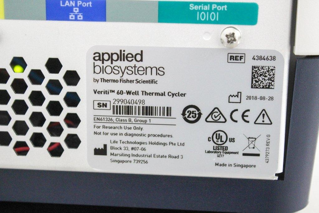 ABI Veriti 60 Well Thermal Cycler PCR 0.5ml Tubes Network 120V