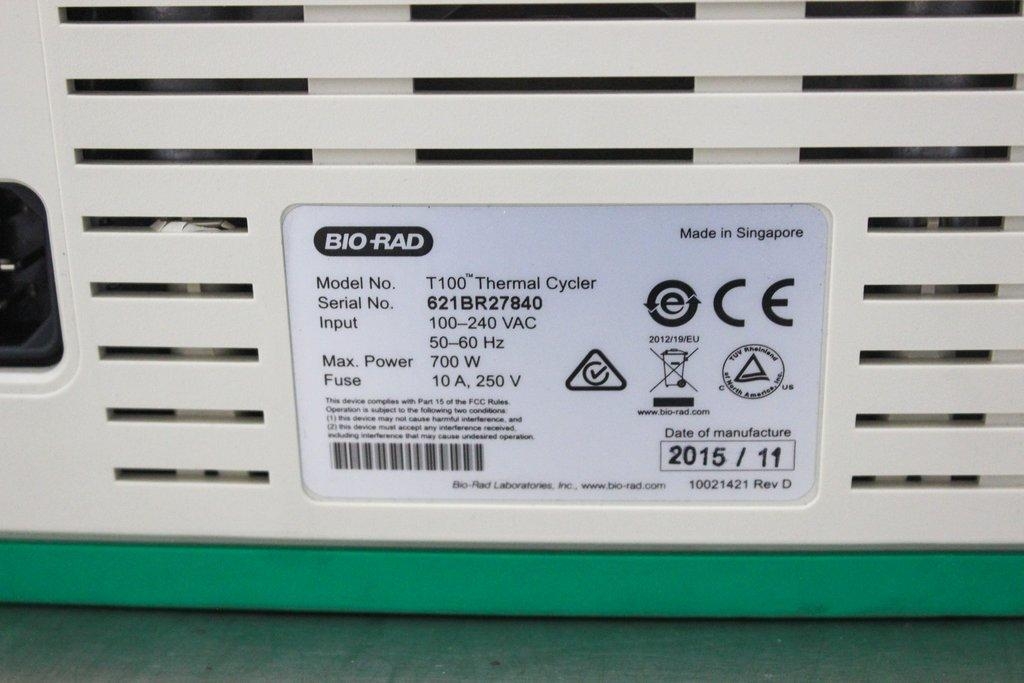 Bio-Rad T100 Thermal Cycler Molecular Biology PCR Touch-Screen 96-Well 2015