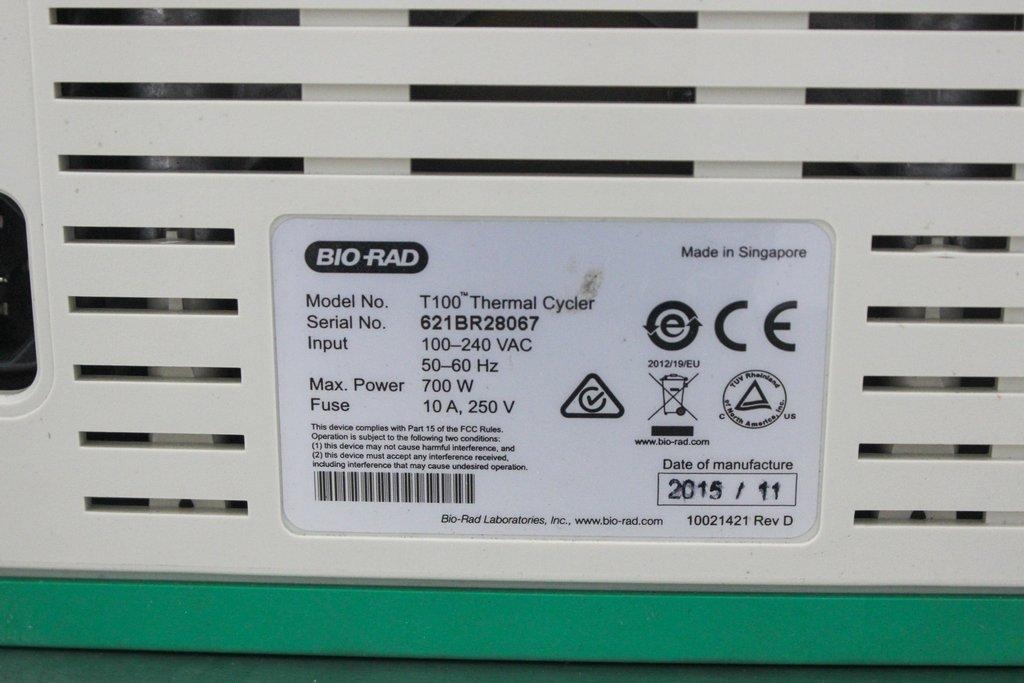 BIO-RAD T100 Thermal Cycler PCR Touch Screen 4-100C 96-Well Compact Design