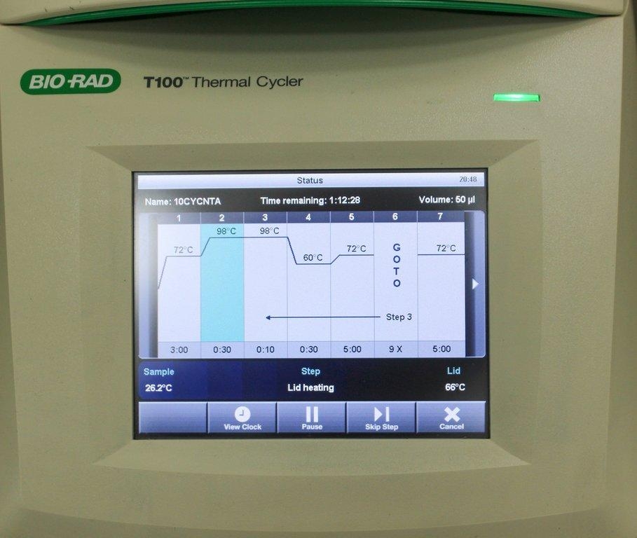 BIO-RAD T100 Thermal Cycler PCR Touch Screen 4-100C 96-Well Compact Design