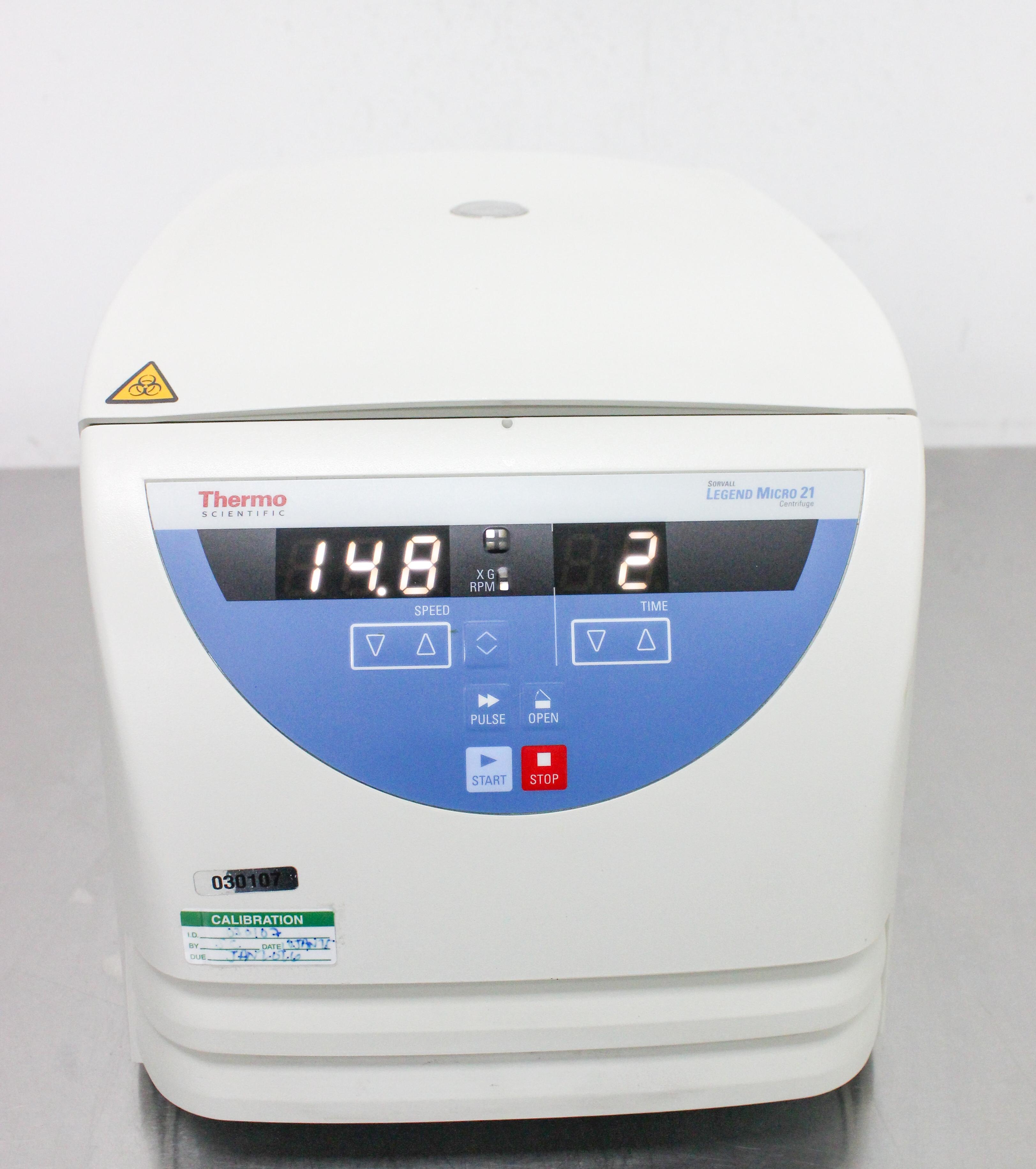Thermo Sorvall Legend Micro 21 Centrifuge 14,800 RPM 120V Benchtop Rotor