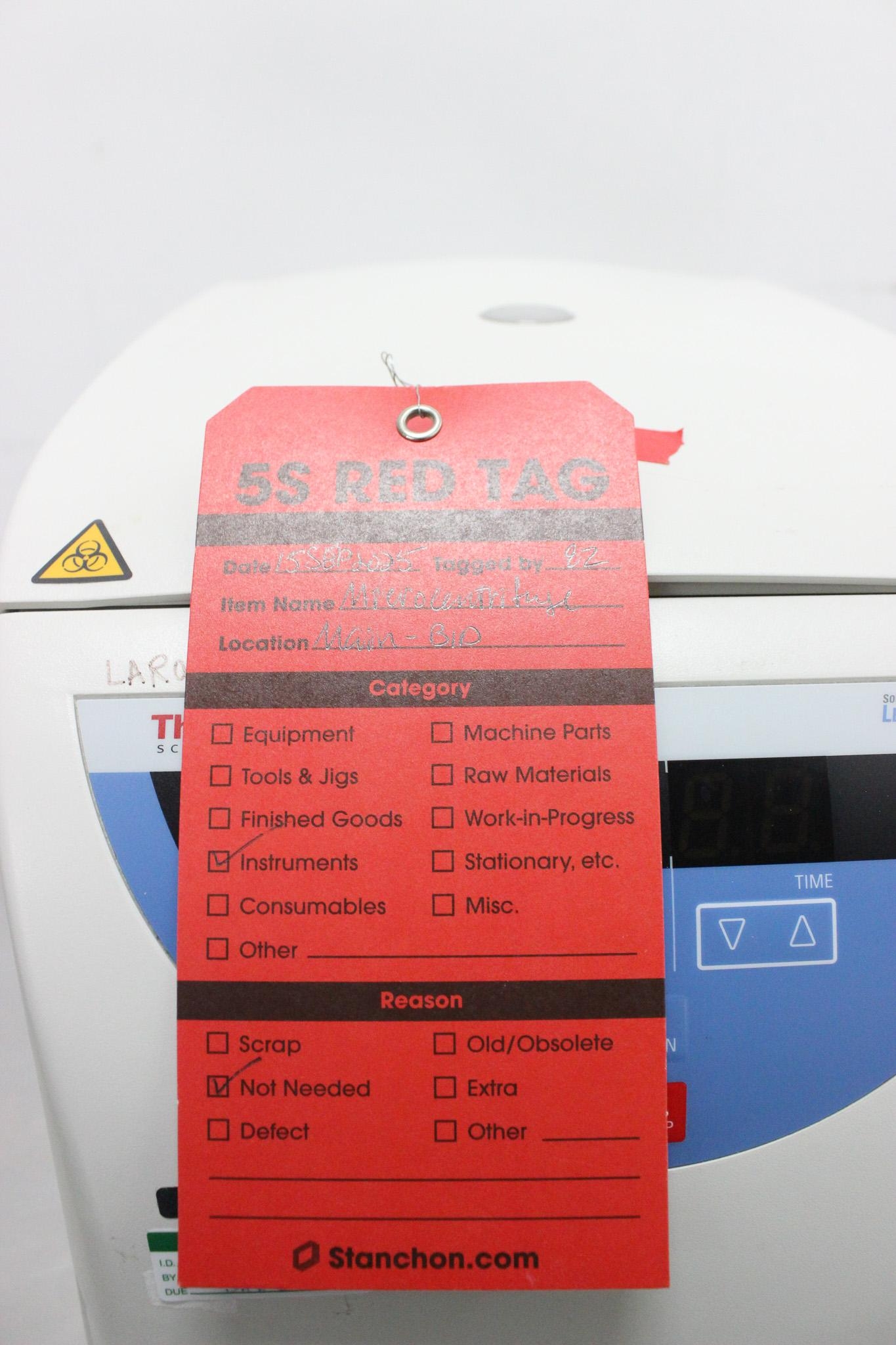 Thermo Sorvall Legend Micro 21 Benchtop Centrifuge 14,800 RPM 24x2mL