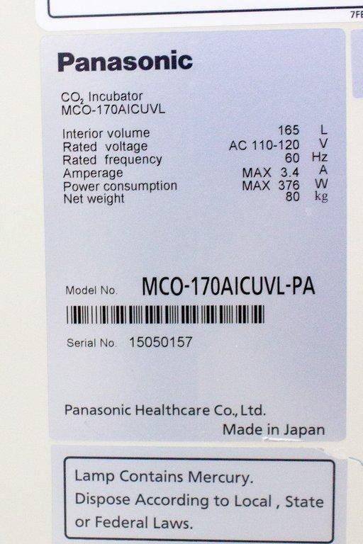 Panasonic MCO-170AICUVL-PA CO2 Incubator 5.8 cu.ft. Lab Incubator 50C Tested