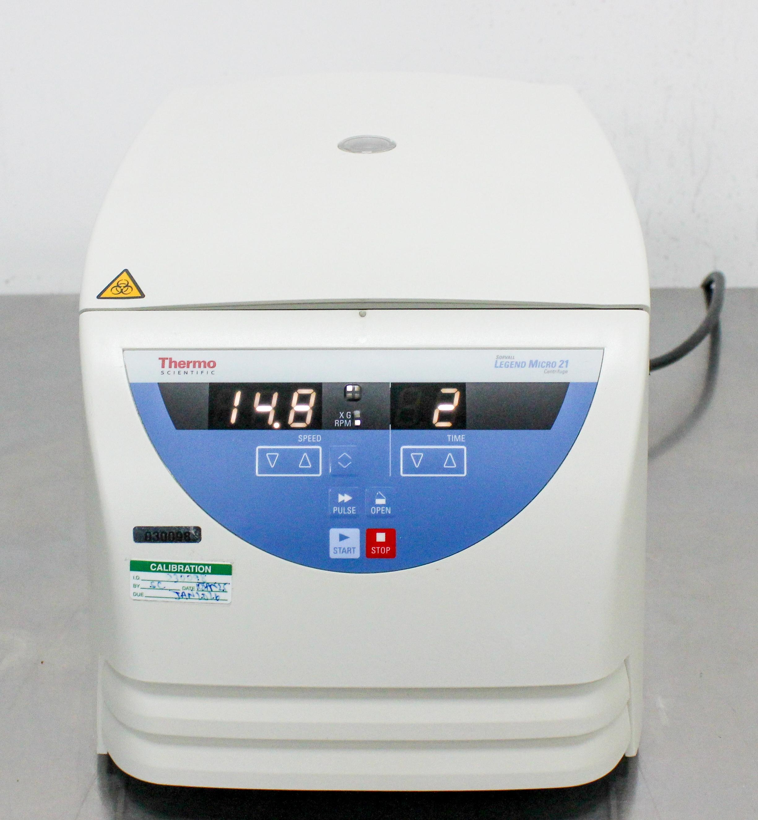 Thermo Sorvall Legend Micro 21 Microcentrifuge 24-Tube Capacity 14800 RPM